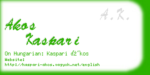 akos kaspari business card